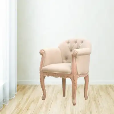 French Style Mud Linen Accent Chair