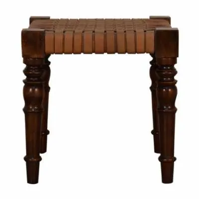 Woven Leather Footstool