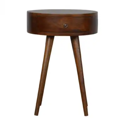 Nordic Chestnut Circular Shaped Bedside