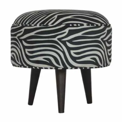Zebra Nordic Style Footstool