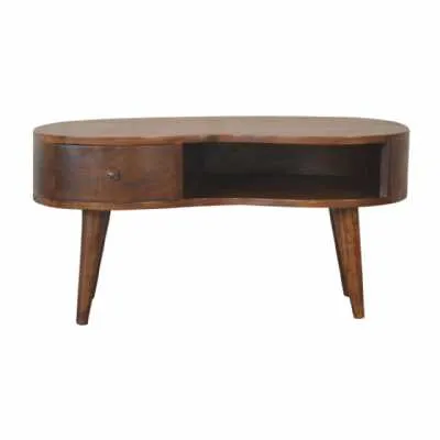 In1490 Chestnut Rounded Coffee Table
