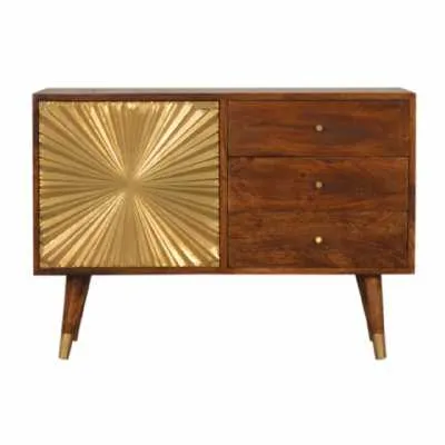 In1538 Manila Gold Cabinet With Drawers