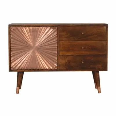 In1544 Manila Rose Gold Cabinet With Drawers