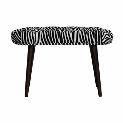 Zebra Print Deep Button Bench