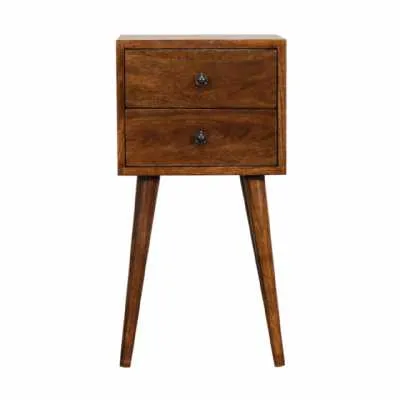 Mini 2 Drawer Chestnut Bedside