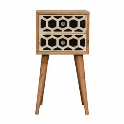 Mini Bone Inlay 2 Drawer Bedside