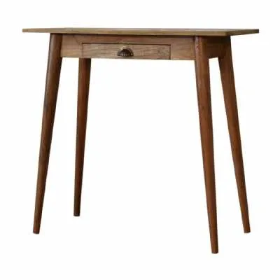 Nordic 1 Drawer Writing Desk Bedroom Dressing Table Oak Finish Wood Framed