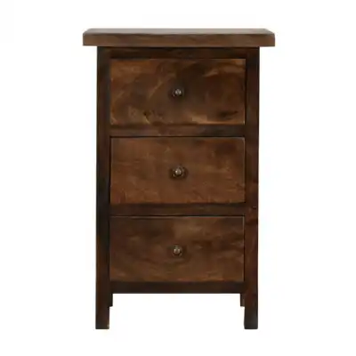 Chestnut Country Style Bedside With 3 Drawers