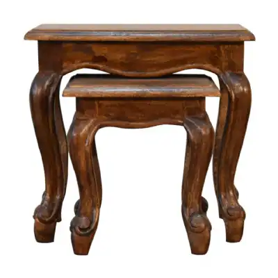 Chestnut French Style Stool Set