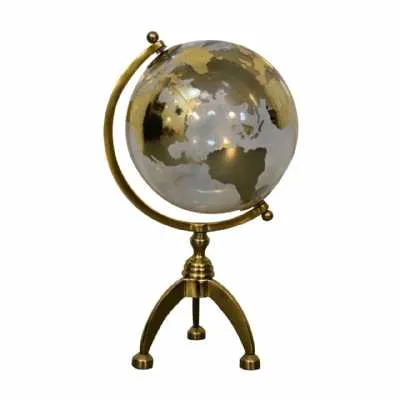 White Globe With Gold Frame