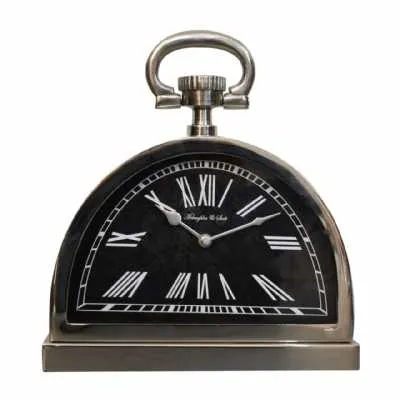 Black And Chrome Table Clock