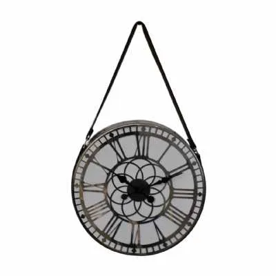White And Chrome Hanging Wall Clock