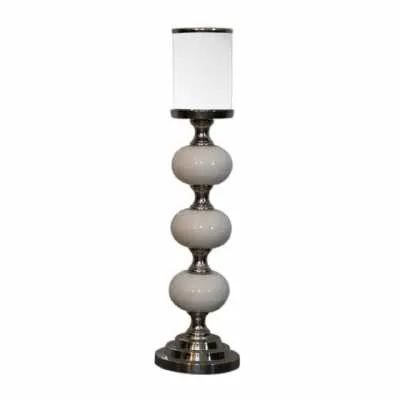 Chrome Bubble Metal Candle Holder Set