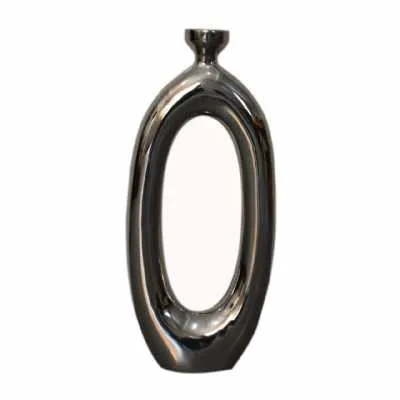 Round Vase In Nickle Finish