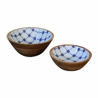 Blue And White Bowl Set Of 2