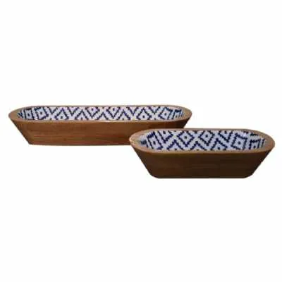 Aztec Oblong Bowl Set Of 2