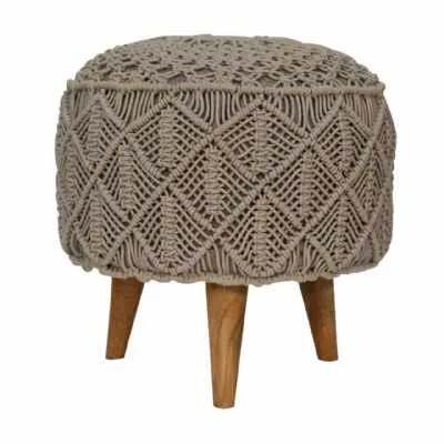 Crotchet Grey Footstool