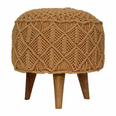 Crotchet Mustard Footstool