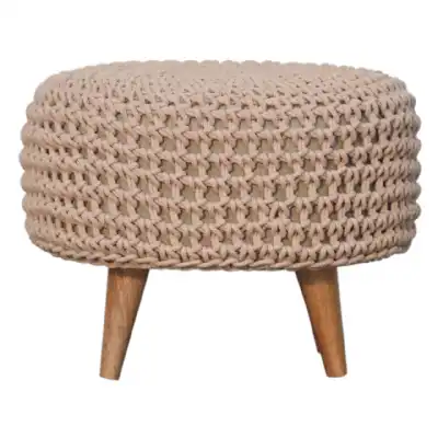 Keeva Beige Oblong Footstool