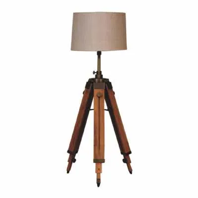 Wooden Tripod Lamp