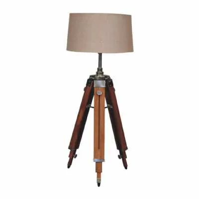 Wooden Tripod Floor Lamp