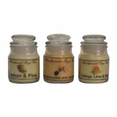 Hourglass Candle Set Of 3 (lemon And Pine, Honeysuckle And Jasmine And Orange, Lime And Basil)