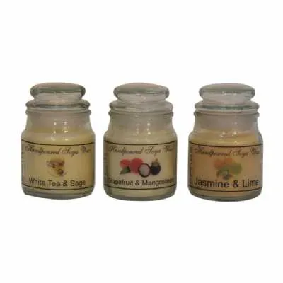 Hourglass Candle Set Of 3 (white Tea And Sage, Grapefruit And Mangosteen, Jasmine And Lime)