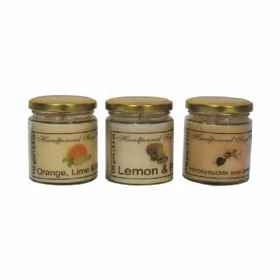 Candle Gift Set Of 3 (orange, Lime And Basil, Lemon And Pine, Honeysuckle And Jasmine)