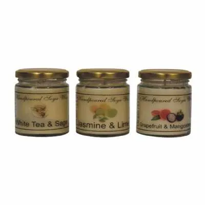 Candle Gift Set Of 3 (white Tea And Sage, Jasmine And Lime, Grapefuit And Mangosteen)