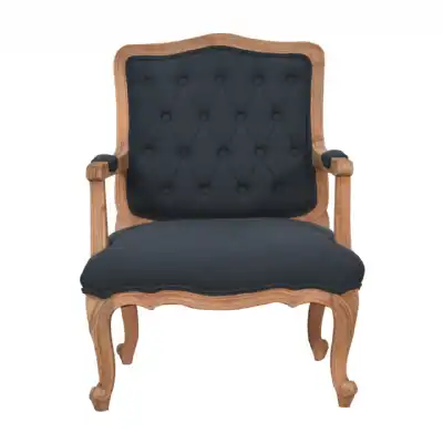 Navy Blue Linen French Style Chair