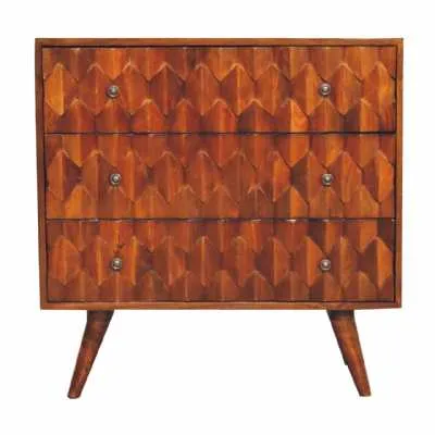 Pineapple Chestnut Carved Chest