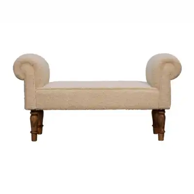 Boucle Cream Bench