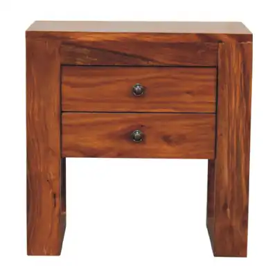 Square Honey Bedside With U shape Feet