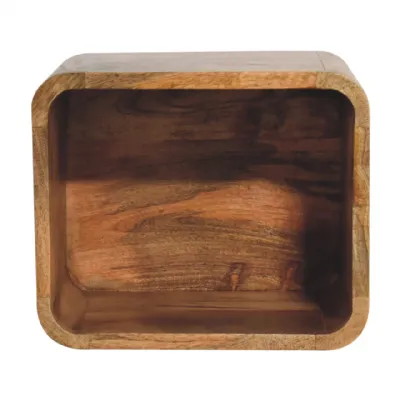 In3448 Open Curved Oakish Wall Mounted Bedside