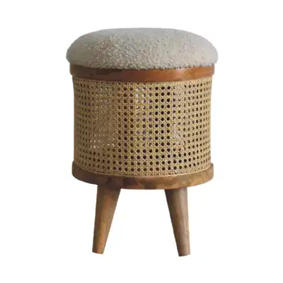 Cream Boucle Larissa Footstool