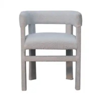 White Boucle Occasional Chair