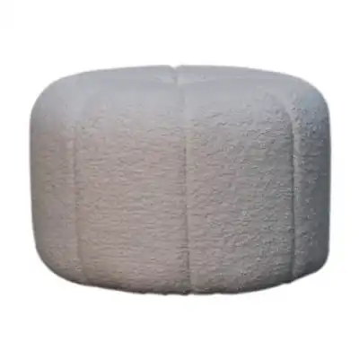 White Boucle Circus Footstool