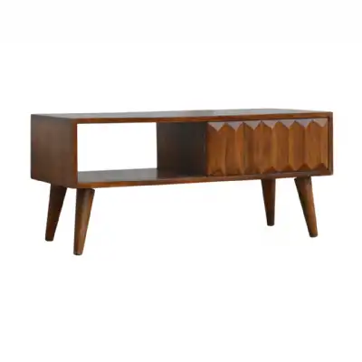 Modern Hallway Raised Prism Designed Centre Coffee Table With 2 Storage Space 40x88cm