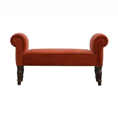 Bench In Brick Red Velvet