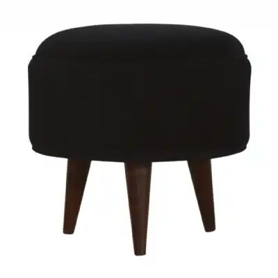 Black Velvet Nordic Style Footstool