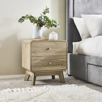 Ingrid 2 Drawer Bedside Oak