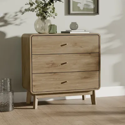 Ingrid 3 Drawer Chest Oak