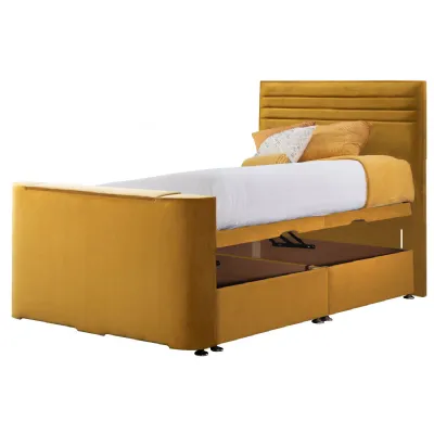 Mustard Chic Double TV Bed