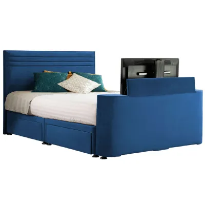 Royal Blue Chic Super King Size TV Bed