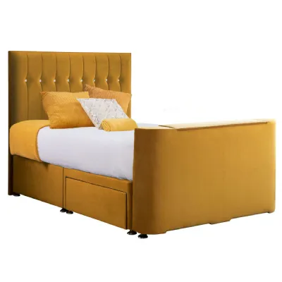 Mustard Sparkle King Size TV Bed