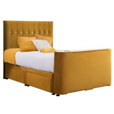 Mustard Sparkle King Size TV Bed