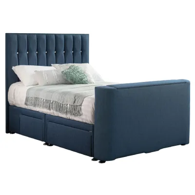 Deep Blue Sparkle King Size TV Bed