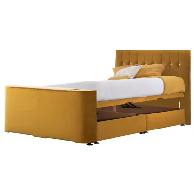 Mustard Sparkle Super King Size TV Bed