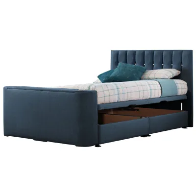 Deep Blue Sparkle Super King Size TV Bed
