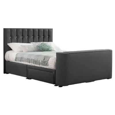 Grey Sparkle Super King Size TV Bed